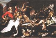 SNYDERS, Frans Still Life with Dead Game, Fruits, and Vegetables in a Market w t oil painting